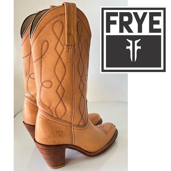 Frye Shoes - Vintage Frye Camel Coastal Cowgirl Southwest Boots Size 7.5 Narrow